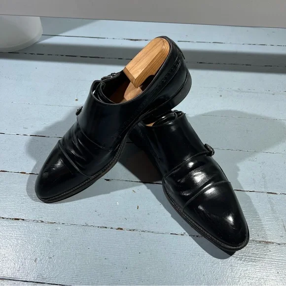 Louis Vuitton Double Monk Strap - 9 Louis Vuitton Black Epi Leather Double Monk Strap Derby Size  main image 3